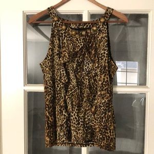 Leopard Ruffle Tank Top